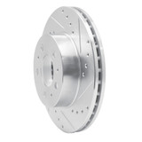 R1 95-97 Ford Crown Victoria Front Right Drilled & Slotted Silver Brake Rotor