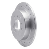 R1 06-10 Buick LaCrosse Rear Right Drilled & Slotted Silver Brake Rotor