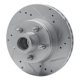 R1 90-91 Ford LTD Crown Victoria Front Left Drilled & Slotted Silver Brake Rotor