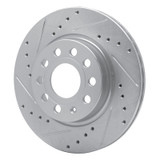 R1 05-15 Volkswagen Jetta Sedan Front Left Drilled & Slotted Silver Brake Rotor