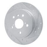 R1 18-24 Toyota Camry Rear Right Drilled & Slotted Silver Brake Rotor