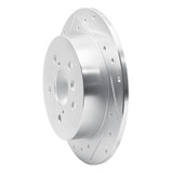 R1 18-24 Toyota Camry Rear Left Drilled & Slotted Silver Brake Rotor