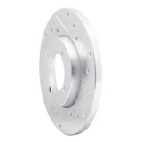 R1 74-87 Dodge COLT Front Right Drilled & Slotted Silver Brake Rotor