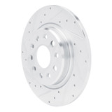 R1 22-25 Jeep Grand Cherokee Rear Left Drilled & Slotted Silver Brake Rotor