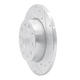 R1 05-13 Audi A3 Rear Right Drilled & Slotted Silver Brake Rotor