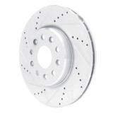 R1 22-25 Jeep Grand Cherokee Front Left Drilled & Slotted Silver Brake Rotor