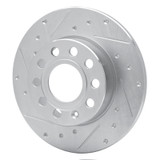R1 05-13 Audi A3 Rear Left Drilled & Slotted Silver Brake Rotor