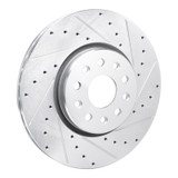 R1 21-25 Dodge Charger Daytona Front Right Drilled & Slotted Silver Brake Rotor