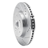 R1 06-18 Lexus HS250H Front Right Drilled & Slotted Silver Brake Rotor
