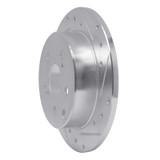 R1 06-18 Lexus HS250H Rear Right Drilled & Slotted Silver Brake Rotor