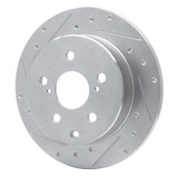 R1 06-18 Lexus HS250H Rear Left Drilled & Slotted Silver Brake Rotor