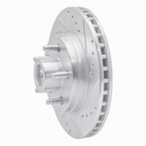 R1 84-87 Lincoln CONTINENTAL Front Right Drilled & Slotted Silver Brake Rotor