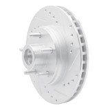 R1 87-92 Lincoln Mark VII Front Right Drilled & Slotted Silver Brake Rotor