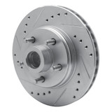 R1 87-92 Lincoln Mark VII Front Left Drilled & Slotted Silver Brake Rotor