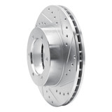 R1 91-98 Toyota 4Runner Front Right Drilled & Slotted Silver Brake Rotor