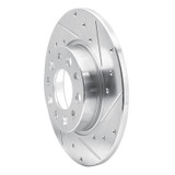 R1 15-25 Alfa Romeo Tonale Rear Right Drilled & Slotted Silver Brake Rotor