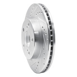 R1 91-96 Toyota Previa Front Left Drilled & Slotted Silver Brake Rotor