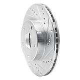 R1 91-97 Toyota Previa Front Right Drilled & Slotted Silver Brake Rotor