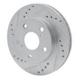 R1 91-94 Toyota Previa Front Left Drilled & Slotted Silver Brake Rotor