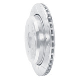 R1 11-25 Dodge Durango Rear Right Drilled & Slotted Silver Brake Rotor
