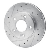 R1 98-98 Eagle TALON Front Left Drilled & Slotted Silver Brake Rotor