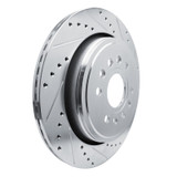R1 21-25 Jeep Grand Wagoneer Rear Right Drilled & Slotted Silver Brake Rotor