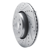 R1 21-25 Jeep Grand Wagoneer L Front Left Drilled & Slotted Silver Brake Rotor
