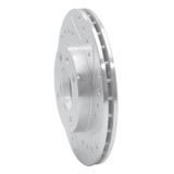 R1 80-08 Audi 4000 Front Right Drilled & Slotted Silver Brake Rotor