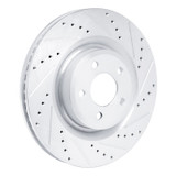 R1 20-25 Ford Explorer Front Right Drilled & Slotted Silver Brake Rotor