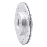 R1 80-08 Audi 4000 Front Left Drilled & Slotted Silver Brake Rotor