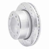R1 09-25 Dodge Ram 2500 Rear Right Drilled & Slotted Silver Brake Rotor