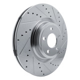 R1 20-25 Ford Explorer Front Right Drilled & Slotted Silver Brake Rotor