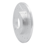 R1 73-05 Audi Coupe Front Right Drilled & Slotted Silver Brake Rotor