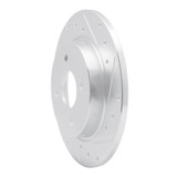 R1 18-22 Ford Ecosport Rear Right Drilled & Slotted Silver Brake Rotor