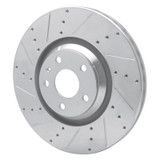 R1 12-15 Audi TTS Quattro Front Left Drilled & Slotted Silver Brake Rotor