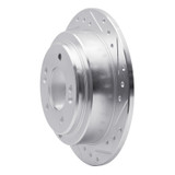 R1 04-06 Kia AMANTI Rear Right Drilled & Slotted Silver Brake Rotor