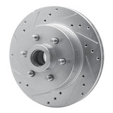 R1 93-96 Dodge DAKOTA RWD Front Left Drilled & Slotted Silver Brake Rotor