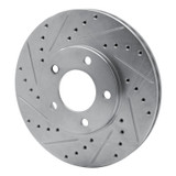 R1 91-96 Chrysler Town & Country Front Left Drilled & Slotted Silver Brake Rotor