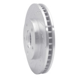 R1 87-90 Chrysler Town & Country Front Left Drilled & Slotted Silver Brake Rotor