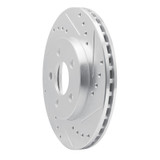 R1 86-90 Chrysler Town & Country Front Right Drilled & Slotted Silver Brake Rotor