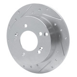 R1 07-12 Kia Rondo (Canada) Rear Left Drilled & Slotted Silver Brake Rotor