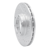 R1 07-11 Audi S6 Rear Right Drilled & Slotted Silver Brake Rotor