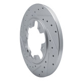 R1 15-25 Ford Transit-350 HD/DRW Rear Left Drilled & Slotted Silver Brake Rotor