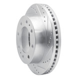 R1 73-93 Dodge B350 Front Right Drilled & Slotted Silver Brake Rotor