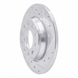 R1 00-08 Audi A4 (USA/Canada) Rear Right Drilled & Slotted Silver Brake Rotor