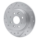 R1 98-03 Kia SEPHIA Rear Left Drilled & Slotted Silver Brake Rotor