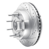 R1 06-12 Ford F-250 2WD (Super Duty) Front Right Drilled & Slotted Silver Brake Rotor