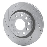 R1 04-05 Audi ALLROAD Rear Left Drilled & Slotted Silver Brake Rotor