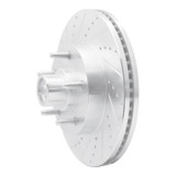 R1 04-06 Ford E-150 Front Left Drilled & Slotted Silver Brake Rotor