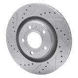 R1 04-09 Audi S4 Rear Left Drilled & Slotted Silver Brake Rotor